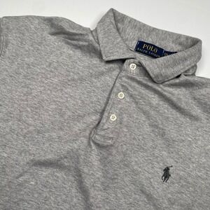 Polo Ralph Lauren Mens XXL Gray Short‎ Sleeve Cotton Jersey Polo Shirt Pony Logo